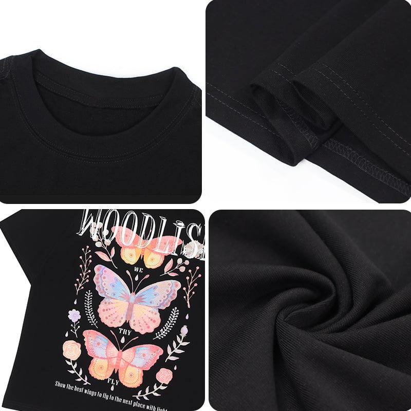 High Street T-shirt Colorful Butterfly Streetwear Brand Techwear Combat Tactical YUGEN THEORY