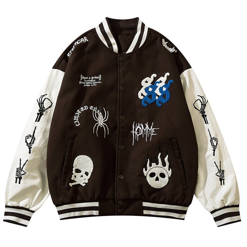 High Street Varsity Jacket Skeleton Streetwear Brand Techwear Combat Tactical YUGEN THEORY