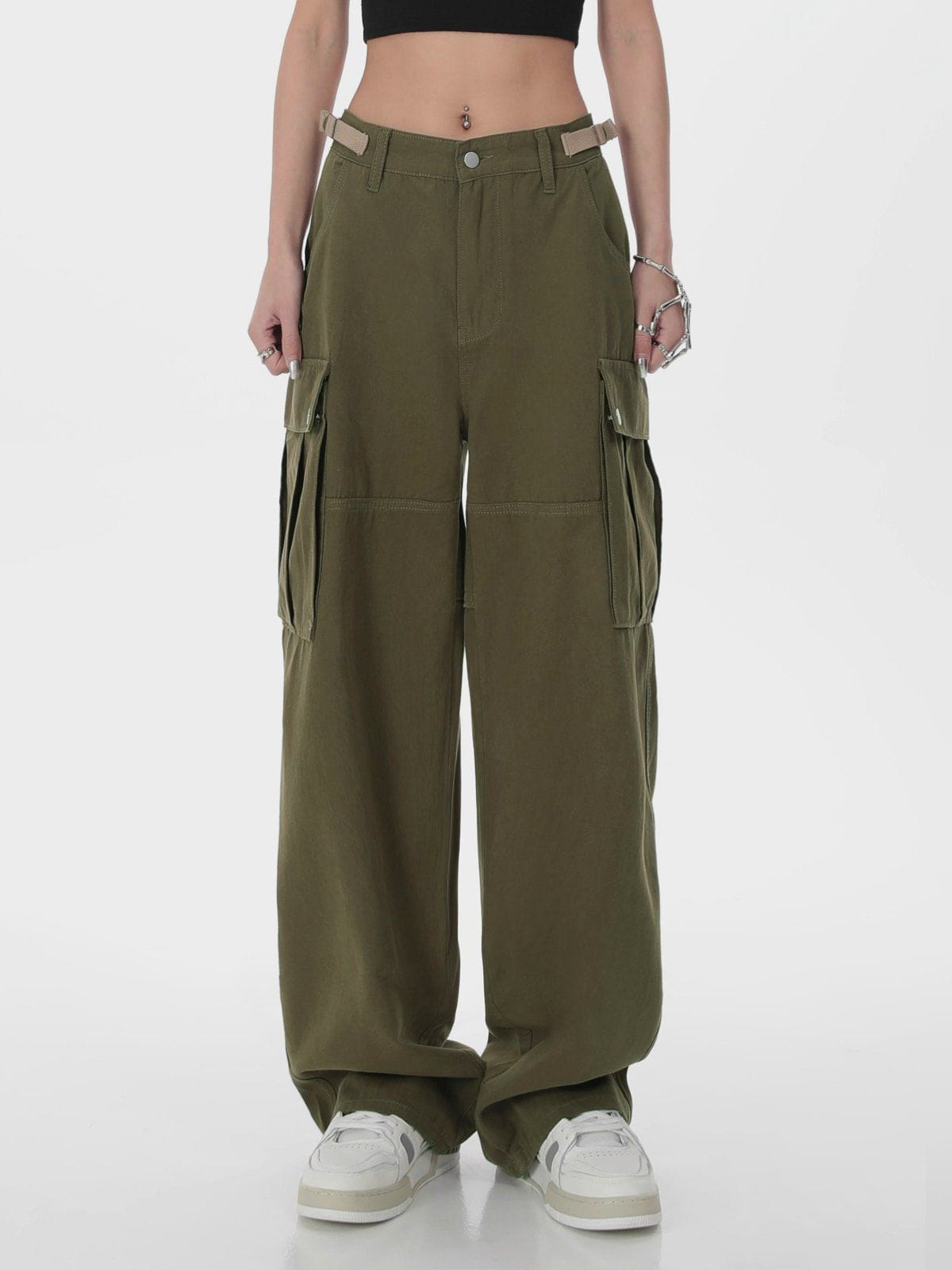 Hip Hop Straight Cargo Pants Streetwear Brand Techwear Combat Tactical YUGEN THEORY