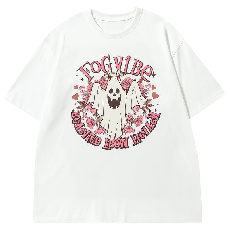Hip Hop Style T-shirt Flower Ghost Streetwear Brand Techwear Combat Tactical YUGEN THEORY