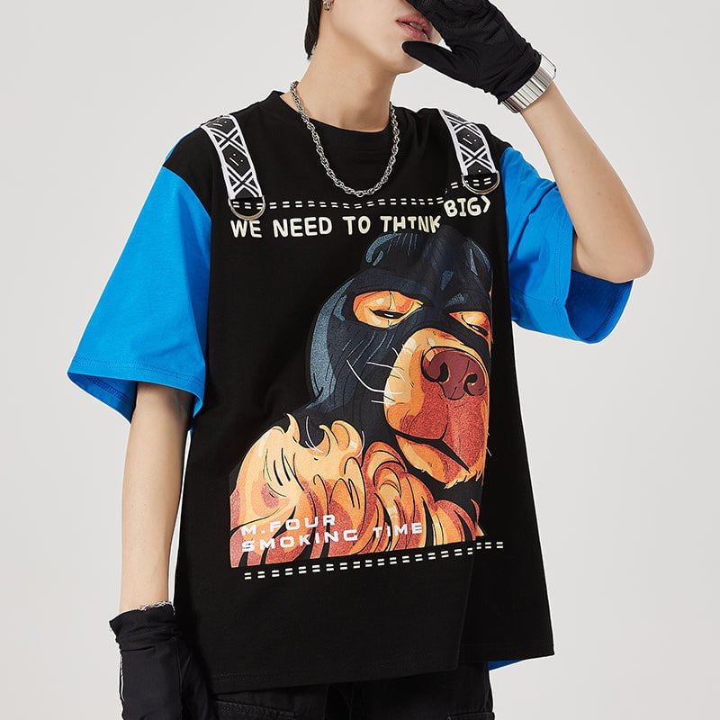 Hip Hop T-shirt Masked Dog Streetwear Brand Techwear Combat Tactical YUGEN THEORY