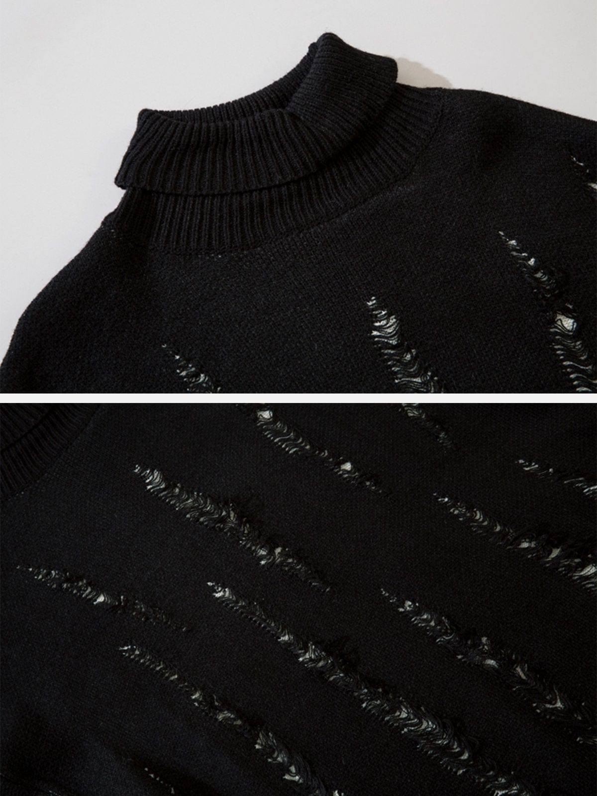 Hole Hollow Turtleneck Sweater Streetwear Brand Techwear Combat Tactical YUGEN THEORY
