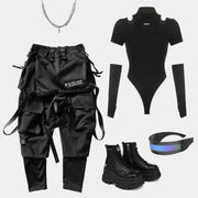 Hollow Cuff Out Bodysuit Streetwear Brand Techwear Combat Tactical YUGEN THEORY