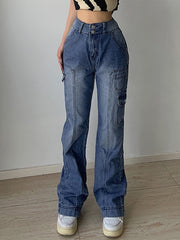 Irregular Pockets Jeans Streetwear Brand Techwear Combat Tactical YUGEN THEORY