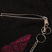 Irregular Ripped Skeleton Zipper Chain Knit Sweater Streetwear Brand Techwear Combat Tactical YUGEN THEORY