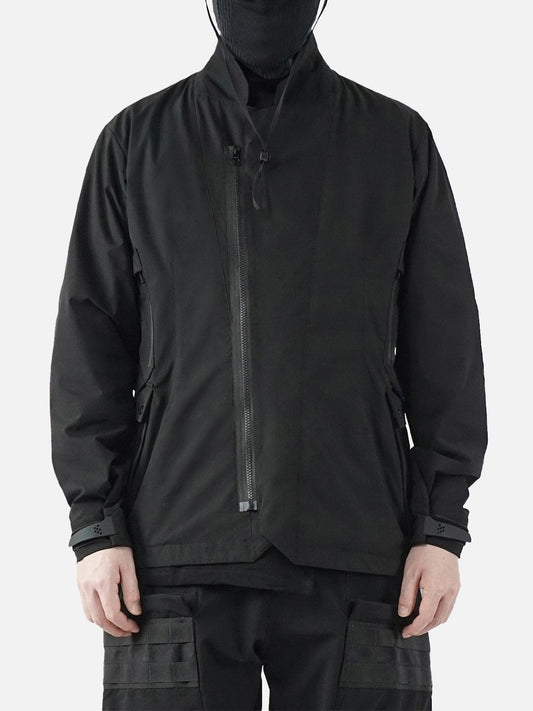 Irregular Zip Up Solid Color Jacket Streetwear Brand Techwear Combat Tactical YUGEN THEORY