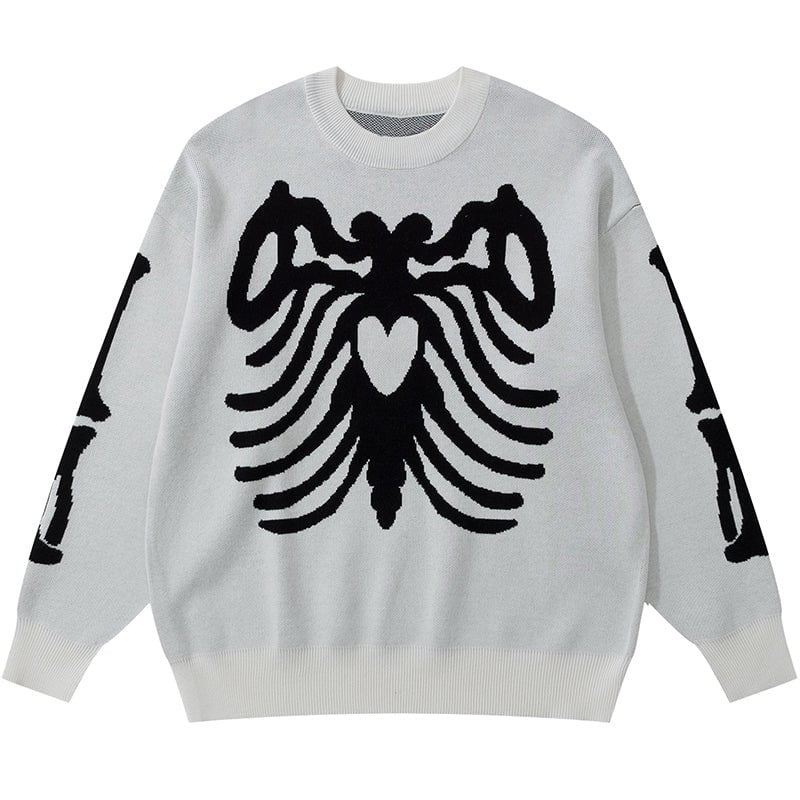 Jacquard Sweater Spider Skeleton Streetwear Brand Techwear Combat Tactical YUGEN THEORY
