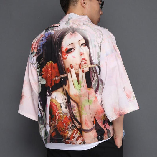 Japanese Geisha Kimono Cardigan Shirt Streetwear Brand Techwear Combat Tactical YUGEN THEORY