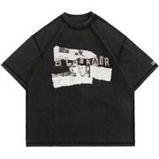 Torn Newspaper Washed Graphic Tee Streetwear Brand Techwear Combat Tactical YUGEN THEORY