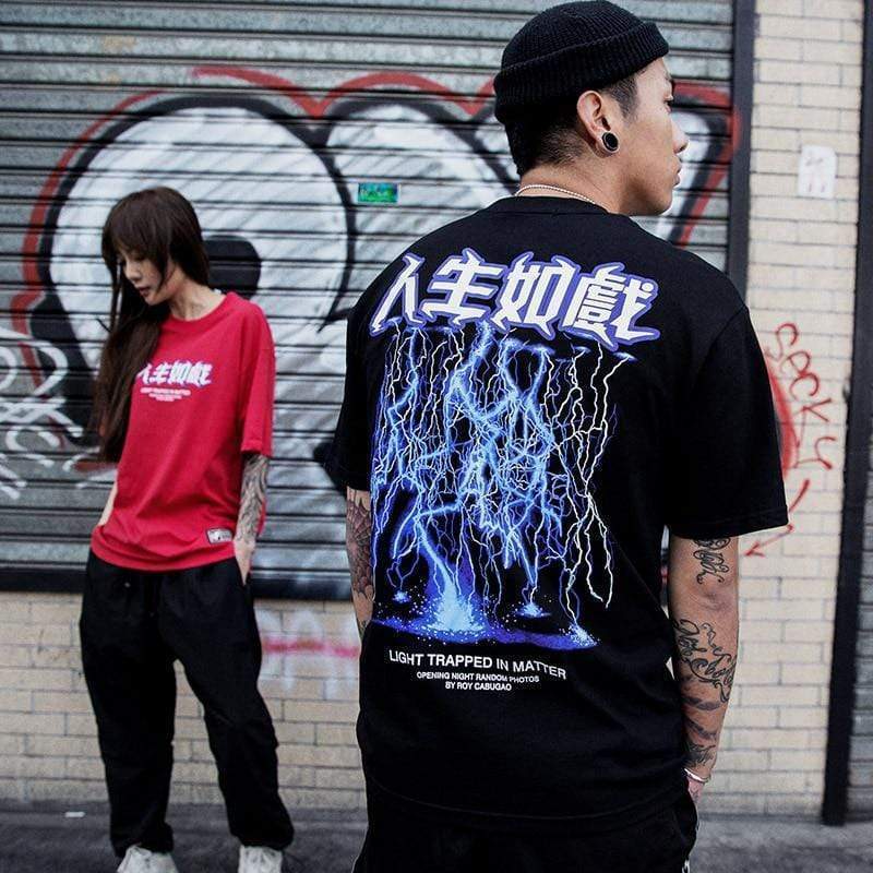 Kanji Thunder T-Shirt Streetwear Brand Techwear Combat Tactical YUGEN THEORY