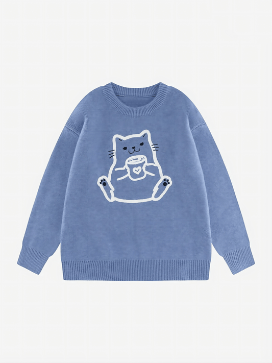 "Kitten's Life" Cute Sweater Streetwear Brand Techwear Combat Tactical YUGEN THEORY