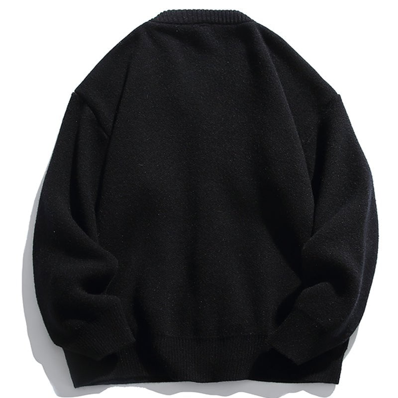 Knit Cardigan Sweater Flocked Letter Streetwear Brand Techwear Combat Tactical YUGEN THEORY