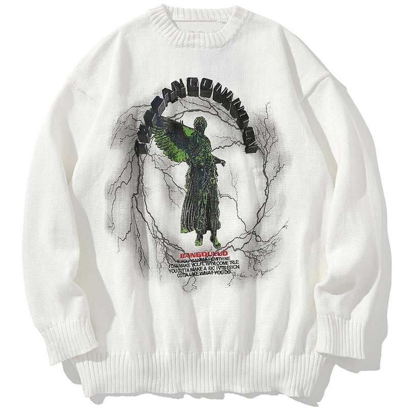 Knit Sweater Angel Lighting Streetwear Brand Techwear Combat Tactical YUGEN THEORY