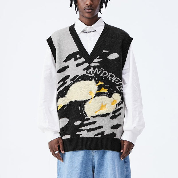 Knitted Sweater Vest Duck Streetwear Brand Techwear Combat Tactical YUGEN THEORY