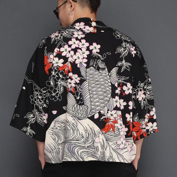 Koi Carp Kimono Cardigan Shirt Streetwear Brand Techwear Combat Tactical YUGEN THEORY