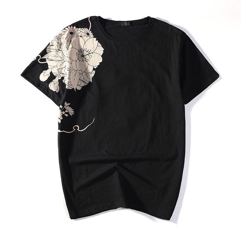Koi & Chrysanthemum Embroidery T-Shirt Streetwear Brand Techwear Combat Tactical YUGEN THEORY