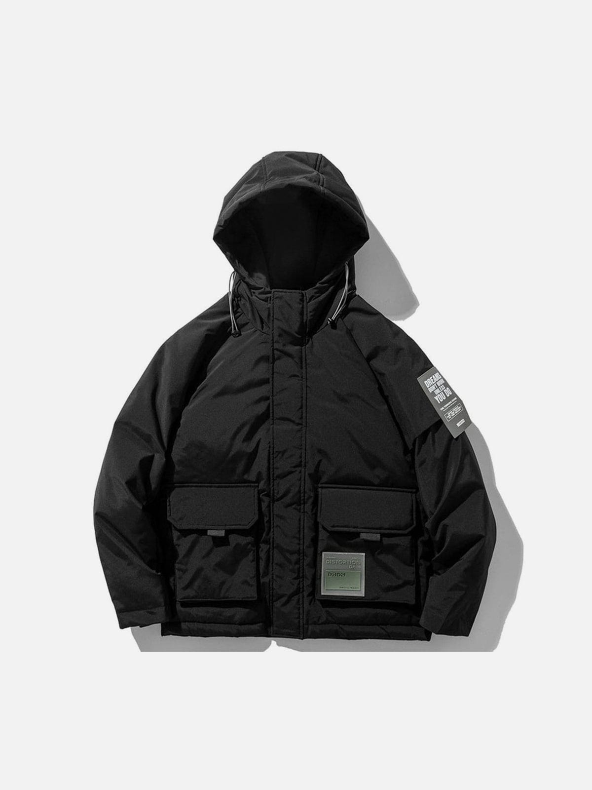 Labeling Hooded Winter Down Coat Streetwear Brand Techwear Combat Tactical YUGEN THEORY