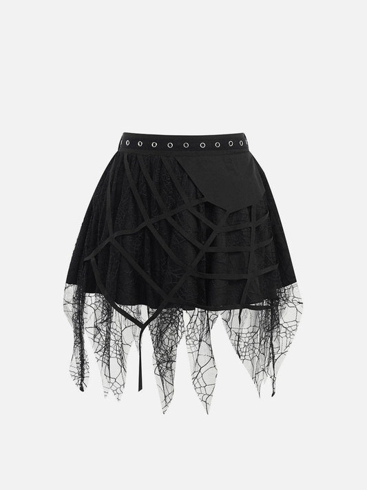 Lace Spider Web Skirt Streetwear Brand Techwear Combat Tactical YUGEN THEORY