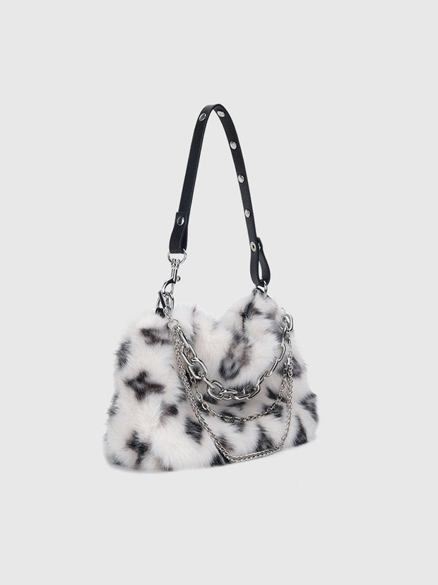 Leopard Fleece Chain Bag Streetwear Brand Techwear Combat Tactical YUGEN THEORY
