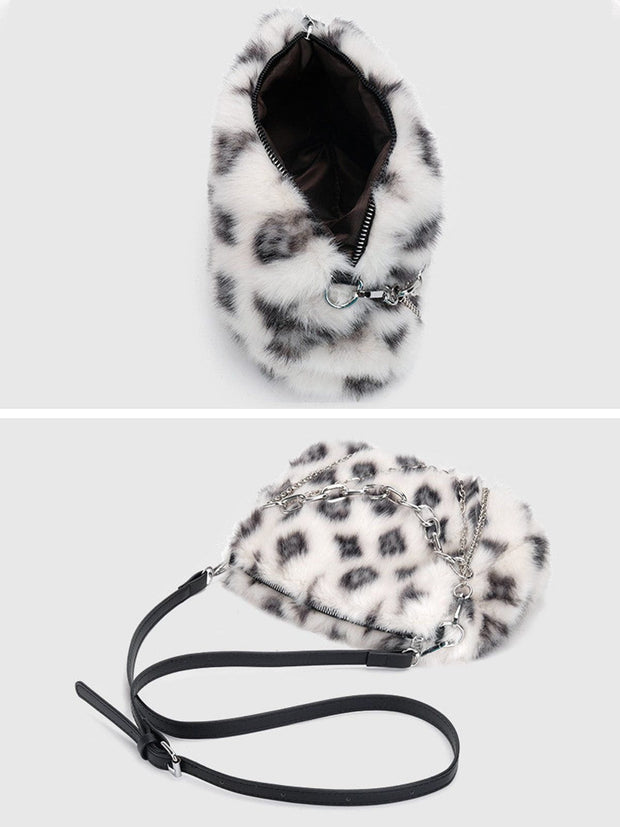 Leopard Fleece Chain Bag Streetwear Brand Techwear Combat Tactical YUGEN THEORY