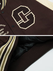 Letter Embroidery Varsity Jacket Streetwear Brand Techwear Combat Tactical YUGEN THEORY