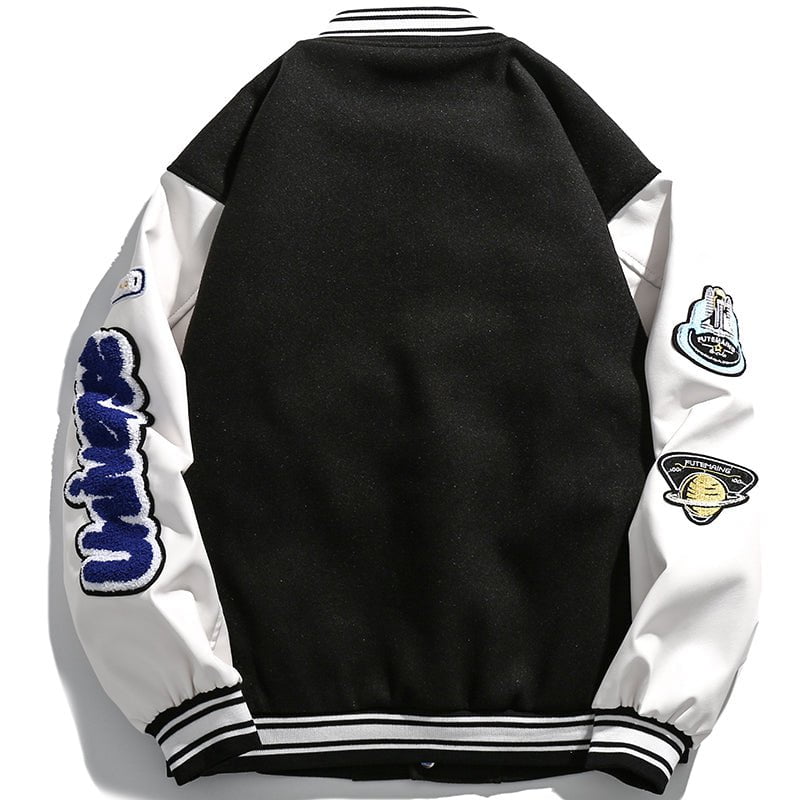 Letterman Varsity Jacket Toweling Patched Streetwear Brand Techwear Combat Tactical YUGEN THEORY