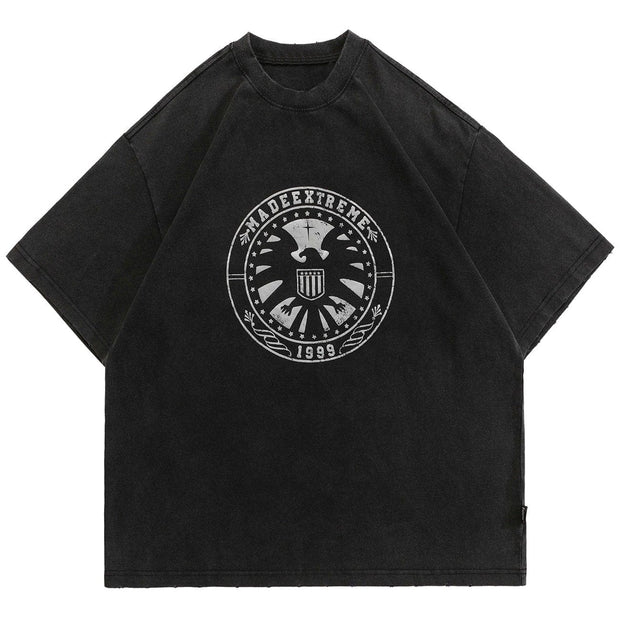 Logo Washed Graphic Tee Streetwear Brand Techwear Combat Tactical YUGEN THEORY