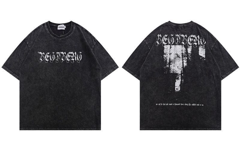 Lost and Found Gothic Print T-Shirt Streetwear Brand Techwear Combat Tactical YUGEN THEORY