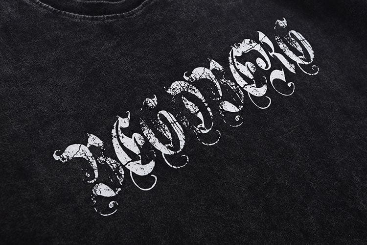 Lost and Found Gothic Print T-Shirt Streetwear Brand Techwear Combat Tactical YUGEN THEORY