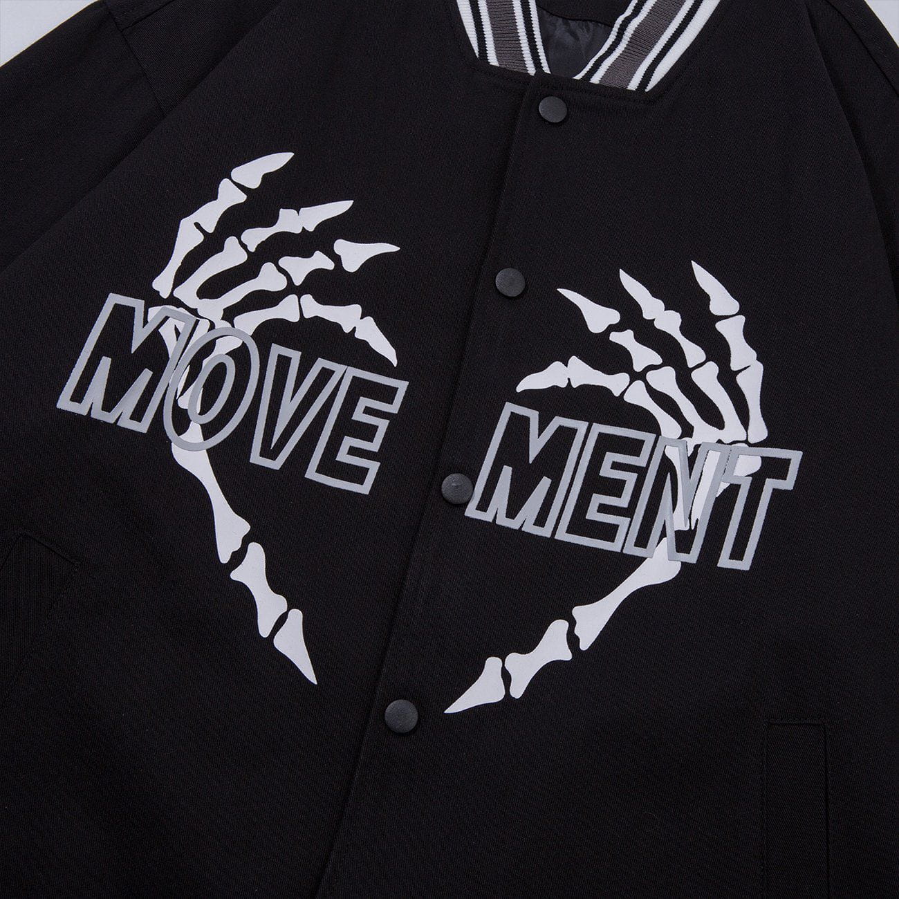 Love Skull Fingers Varsity Jacket Streetwear Brand Techwear Combat Tactical YUGEN THEORY