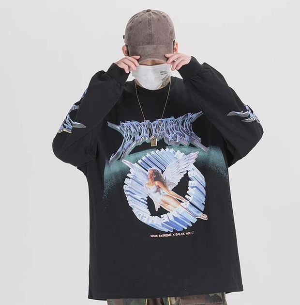 Made Extreme Metal Graphic Long Sleeve T-Shirt Streetwear Brand Techwear Combat Tactical YUGEN THEORY