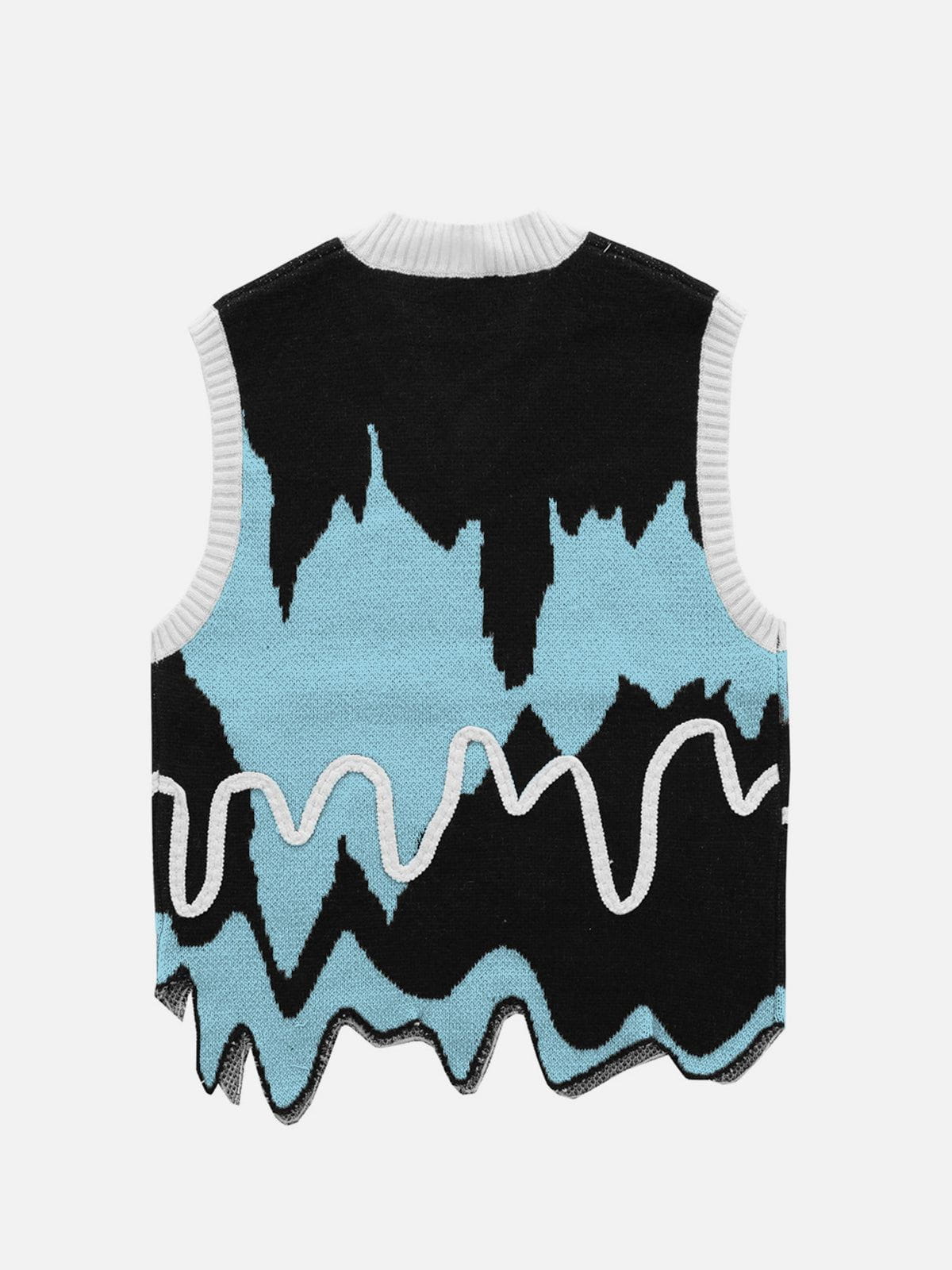 Melted "Ice Cream" Sweater Vest Streetwear Brand Techwear Combat Tactical YUGEN THEORY
