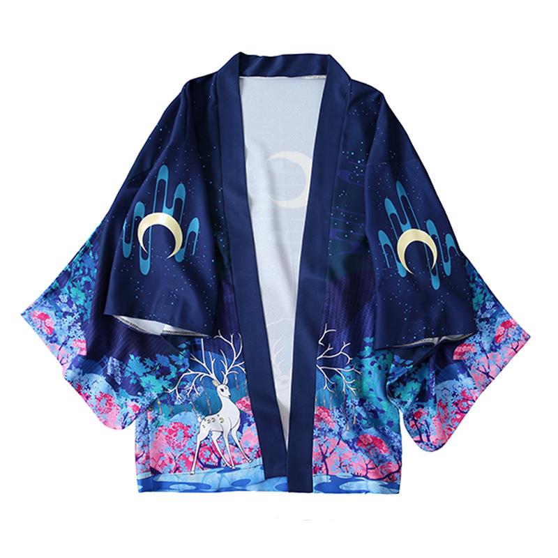Moon & Reindeer Haori Kimono Cardigan Streetwear Brand Techwear Combat Tactical YUGEN THEORY
