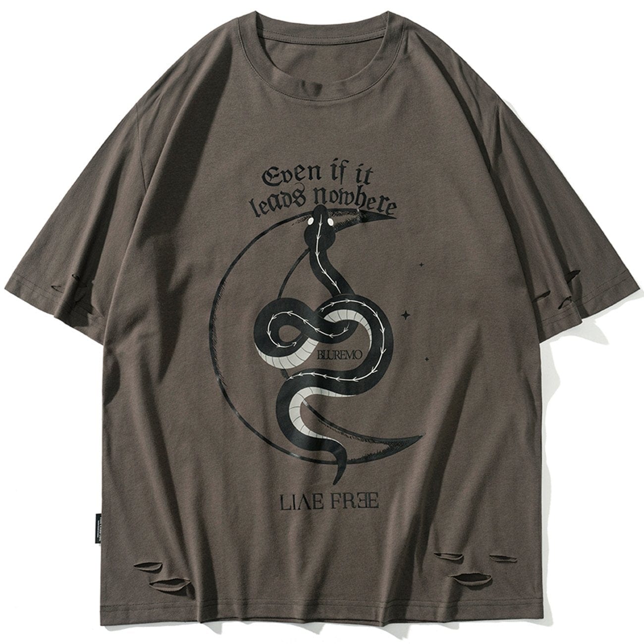 Moon Snake Graphic Tee Streetwear Brand Techwear Combat Tactical YUGEN THEORY