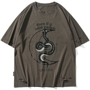 Moon Snake Graphic Tee Streetwear Brand Techwear Combat Tactical YUGEN THEORY