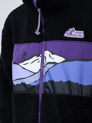 Mountains Patchwork Sherpa Coat Streetwear Brand Techwear Combat Tactical YUGEN THEORY