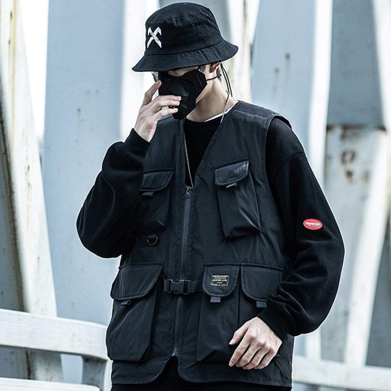 Multi-pocket Cotton Vest Streetwear Brand Techwear Combat Tactical YUGEN THEORY