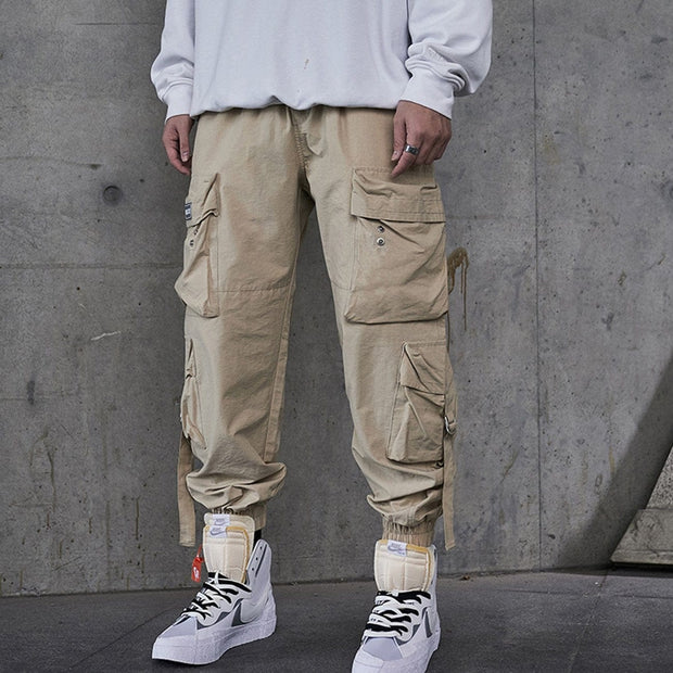Multi Pockets Ribbons Cargo Pants Streetwear Brand Techwear Combat Tactical YUGEN THEORY