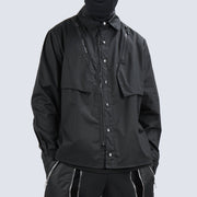 Multi-shape Zipper Buttons Jacket Streetwear Brand Techwear Combat Tactical YUGEN THEORY
