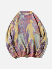 Neon Color Block Knit Sweater Streetwear Brand Techwear Combat Tactical YUGEN THEORY