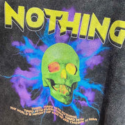 Nothing Skull Print Acid Washed T-Shirt Streetwear Brand Techwear Combat Tactical YUGEN THEORY