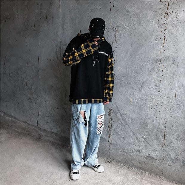 “Oversize Patchwork” Hoodie Streetwear Brand Techwear Combat Tactical YUGEN THEORY