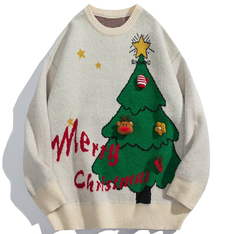 Oversize Sweater Christmas Tree Streetwear Brand Techwear Combat Tactical YUGEN THEORY