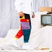 Patchwork Color Block Corduroy Pants
