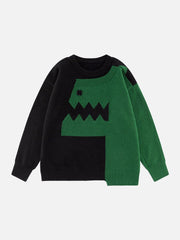 Patchwork Dinosaur Sweater Streetwear Brand Techwear Combat Tactical YUGEN THEORY