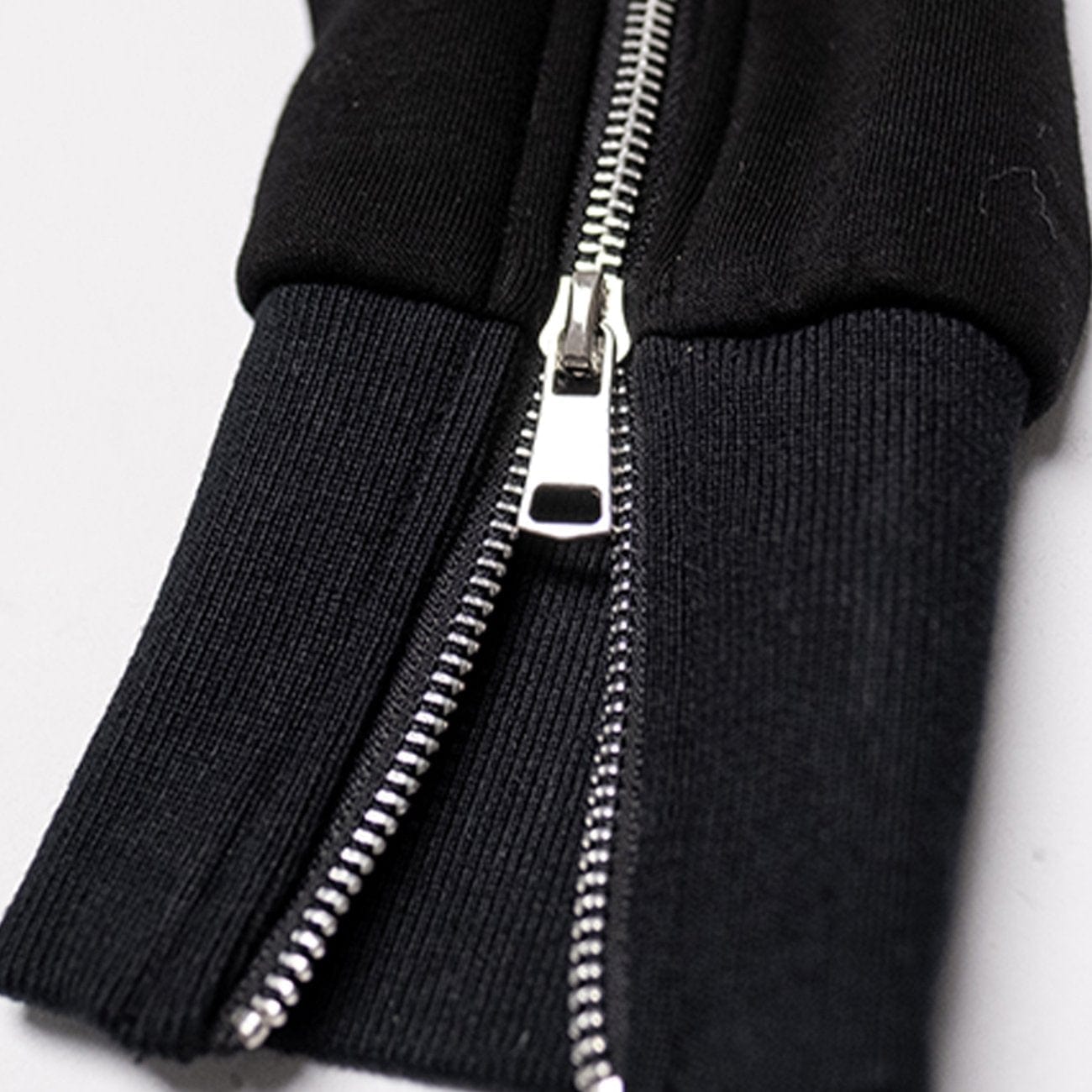 Patchwork Long Zipper Sweatshirt Streetwear Brand Techwear Combat Tactical YUGEN THEORY