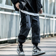 Patchwork Ribbons Velcro Cargo Pants Streetwear Brand Techwear Combat Tactical YUGEN THEORY