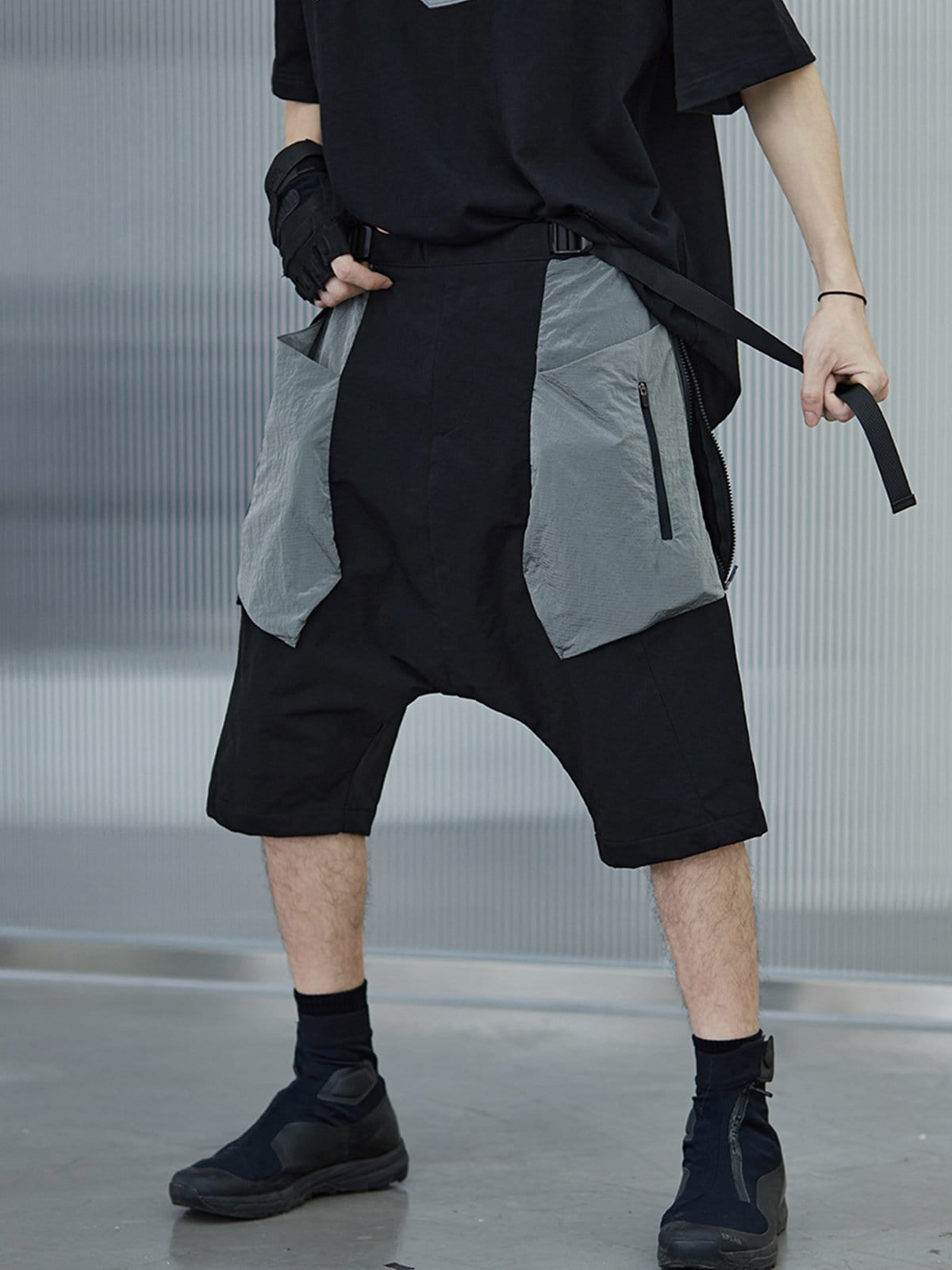 Patchwork Samurai Cargo Shorts Streetwear Brand Techwear Combat Tactical YUGEN THEORY