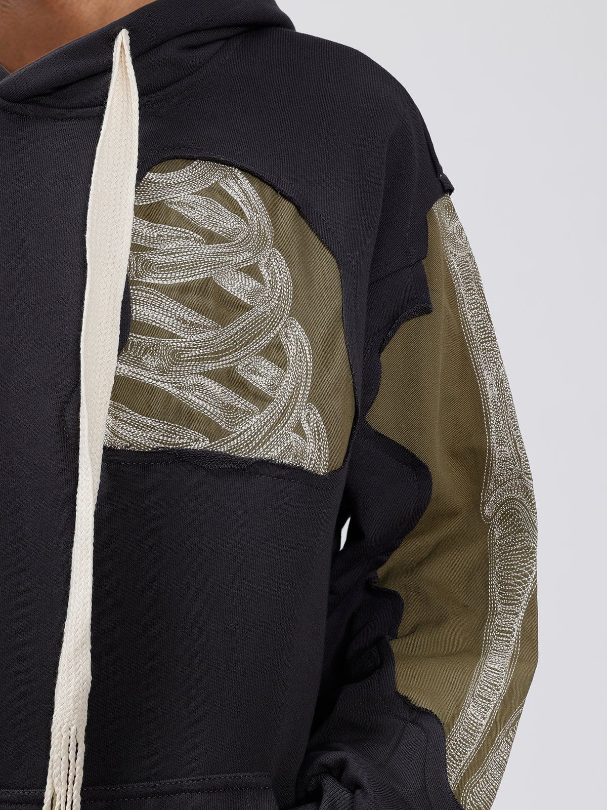 Patchwork Skeleton Hoodie Streetwear Brand Techwear Combat Tactical YUGEN THEORY
