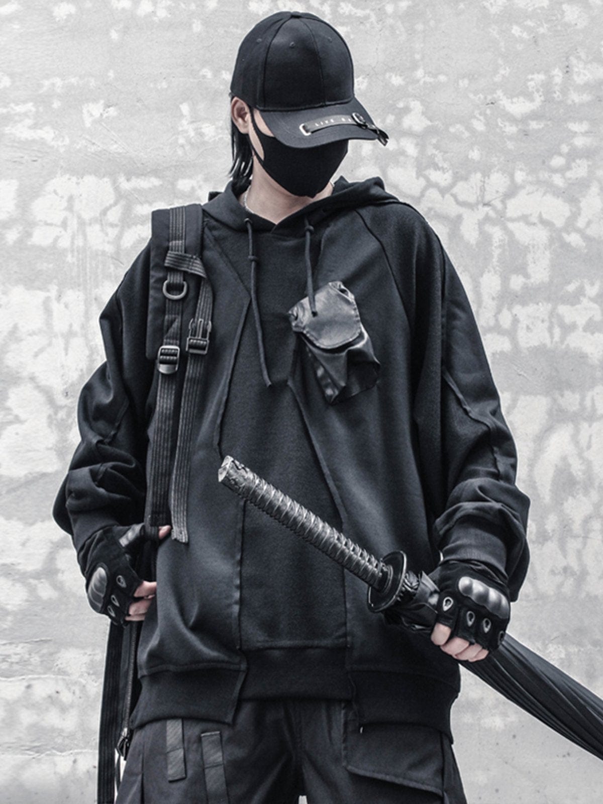 Patchwork Stereoscopic Pocket Hoodie Streetwear Brand Techwear Combat Tactical YUGEN THEORY